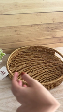 Bandeja Cesto Decorativa Rattan Bandeja de Servir Mesa Posta