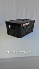 Kit 5 Caixas Organizadoras com Tampa 2L 4,5L 17L Empilhável Armário Quarto Escritório Multiuso