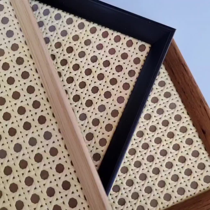 Bandeja Decorativa Retangular Organizadora Moderna Palha c/ Vidro Palhinha Indiana Redinha Rendinha