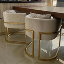 Poltrona Decorativa Premium em Veludo com Base Metálica | Cadeira para Sala de Jantar, Escritório, Clínica e Recepção