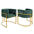 Poltrona Decorativa Premium em Veludo com Base Metálica | Cadeira para Sala de Jantar, Escritório, Clínica e Recepção