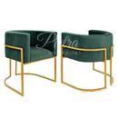Poltrona Decorativa Premium em Veludo com Base Metálica | Cadeira para Sala de Jantar, Escritório, Clínica e Recepção