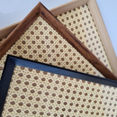 Bandeja Decorativa Retangular Organizadora Moderna Palha c/ Vidro Palhinha Indiana Redinha Rendinha