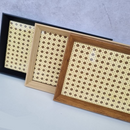 Bandeja Decorativa Retangular Organizadora Moderna Palha c/ Vidro Palhinha Indiana Redinha Rendinha
