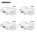 Kit 10 ou 5 Potes Vidro Hermético 450ml Retangular Mantimentos Marmita Premium