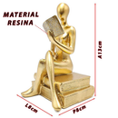 Estátua Figura Pensador Estudando Enfeite Decorativo Casa Estatueta Reflexão Mesa Escritório Decoração Luxo