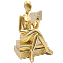 Estátua Figura Pensador Estudando Enfeite Decorativo Casa Estatueta Reflexão Mesa Escritório Decoração Luxo