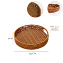 Bandeja Cesto Decorativa Rattan Bandeja de Servir Mesa Posta