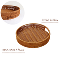 Bandeja Cesto Decorativa Rattan Bandeja de Servir Mesa Posta