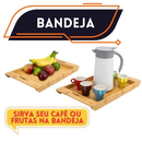 Bandeja Migalheira Tabua de Bambu para Pães Multiuso Café da Manhã Tabua de Cortes Porta Talheres
