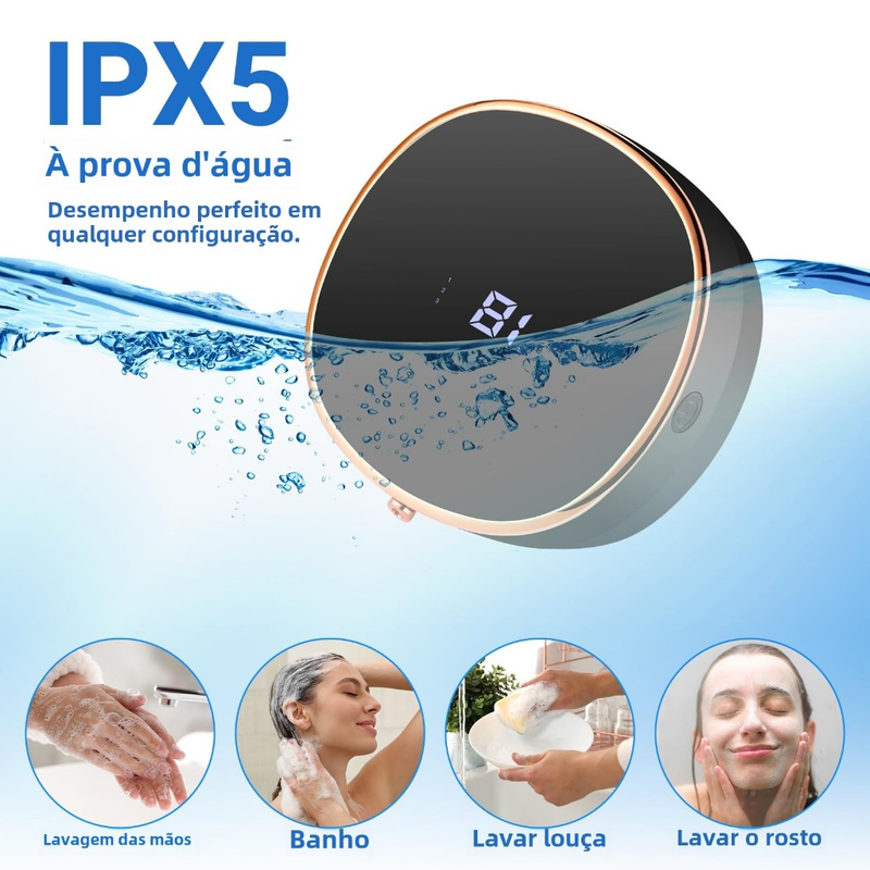 Louis Dispensador Digital Inteligente de Sabão Montado Na Parede Sem Furos Recarregável Máquina de Lavar a Mão 280ML