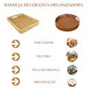Bandeja Cesto Decorativa Rattan Bandeja de Servir Mesa Posta