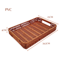 Bandeja Cesto Decorativa Rattan Bandeja de Servir Mesa Posta