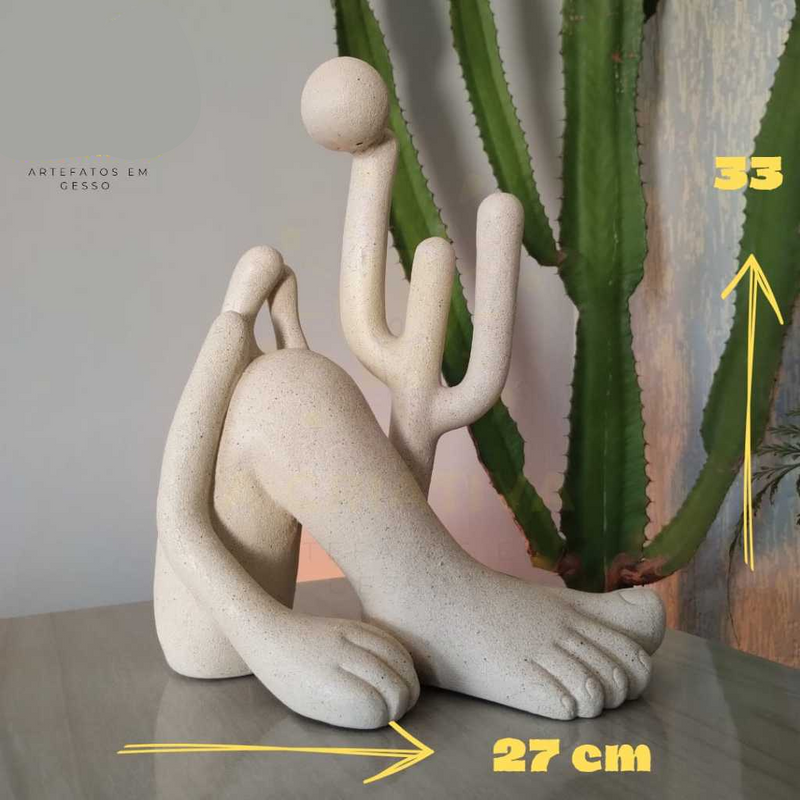 Escultura Abaporu Arte Moderna Inspirada em Tarsila do Amaral Decoração Premium em Gesso Artístico