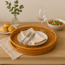 Bandeja Cesto Decorativa Rattan Bandeja de Servir Mesa Posta