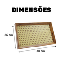 Bandeja Decorativa Organizadora Viva Ordem – Palha Indiana com Vidro