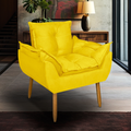 Poltrona Opala Decorativa para Sala, Quarto e Recepção | Conforto Premium em Suede com Pé Palito