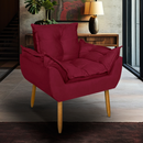 Poltrona Opala Decorativa para Sala, Quarto e Recepção | Conforto Premium em Suede com Pé Palito