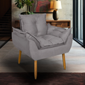 Poltrona Opala Decorativa para Sala, Quarto e Recepção | Conforto Premium em Suede com Pé Palito