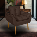 Poltrona Opala Decorativa para Sala, Quarto e Recepção | Conforto Premium em Suede com Pé Palito