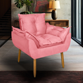 Poltrona Opala Decorativa para Sala, Quarto e Recepção | Conforto Premium em Suede com Pé Palito