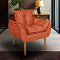 Poltrona Opala Decorativa para Sala, Quarto e Recepção | Conforto Premium em Suede com Pé Palito