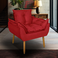 Poltrona Opala Decorativa para Sala, Quarto e Recepção | Conforto Premium em Suede com Pé Palito