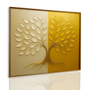 Quadro Decorativo Árvore da Vida Viva Ordem – Branco e Dourado para Sala e Quarto