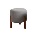 Kit 2 Puffs ou unitário Apollo de Luxo Linho Decorativo Sala Escritório Suporta 150Kg - Escolha a Cor