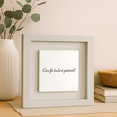 Quadro Decorativo em Madeira Quadrado 20x20 com Placa de Espelho Gravado com Frase Religiosa Sala Quarto Casa Decoração