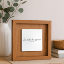 Quadro Decorativo em Madeira Quadrado 20x20 com Placa de Espelho Gravado com Frase Religiosa Sala Quarto Casa Decoração