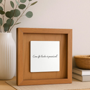 Quadro Decorativo em Madeira Quadrado 20x20 com Placa de Espelho Gravado com Frase Religiosa Sala Quarto Casa Decoração