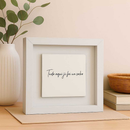 Quadro Decorativo em Madeira Quadrado 20x20 com Placa de Espelho Gravado com Frase Religiosa Sala Quarto Casa Decoração