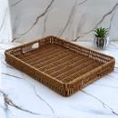 Bandeja Cesto Decorativa em Rattan para Mesa Posta e Decoração | Viva Ordem