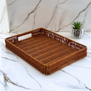 Bandeja Cesto Decorativa em Rattan para Mesa Posta e Decoração | Viva Ordem