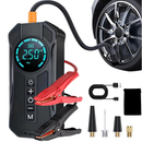 Compressor de Ar Portátil 4 em 1 com Power Bank 8000mAh | Calibrador Digital para Pneus e Auxiliar de Partida Automotiva