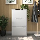 Sapateira Retrátil Inclinável 3 Portas Basculantes Organizador Multiuso Puxador Cava-Para Calçados Hall Entrada e Quarto