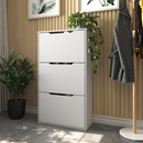 Sapateira Retrátil Inclinável 3 Portas Basculantes Organizador Multiuso Puxador Cava-Para Calçados Hall Entrada e Quarto
