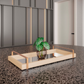 Bandeja Decorativa Viva Ordem – Para Taças e Bar com Alça Dourada