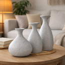 Trio de Vasos Decorativos Garrafa em Cerâmica Porto – Vasos para Sala, Quarto, Escritório