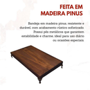Bandeja Decorativa de Madeira Rústica Pequena Pezinho Enfeite Aparador Perfume Lavabo Hall Mesa Sala