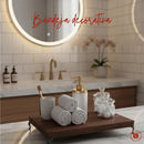 Bandeja Decorativa de Madeira Rústica Pequena Pezinho Enfeite Aparador Perfume Lavabo Hall Mesa Sala