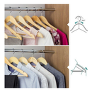 Kit 10 Cabides Para Roupas Madeira Cabides Organizador Closet Calças Camisas Saias Atacado Premium