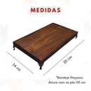 Bandeja Decorativa de Madeira Rústica Pequena Pezinho Enfeite Aparador Perfume Lavabo Hall Mesa Sala