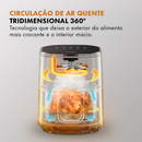 Fritadeira Elétrica Sem Óleo Air Fryer 5.5L Gaabor Jumbo Family 1400w 127V ou 220V Vintage