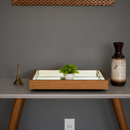 Bandeja Espelhada Flutuante Decorativa Mesa Bar Aparado 50X30CM Primium