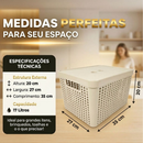 Kit 5 Caixas Organizadoras com Tampa 2L 4,5L 17L Empilhável Armário Quarto Escritório Multiuso