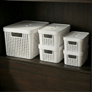 Kit 5 Caixas Organizadoras com Tampa 2L 4,5L 17L Empilhável Armário Quarto Escritório Multiuso