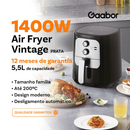 Fritadeira Elétrica Sem Óleo Air Fryer 5.5L Gaabor Jumbo Family 1400w 127V ou 220V Vintage