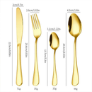 Kit Faqueiro Maleta De Talheres Inox 24 Peças Com Dourado Chique